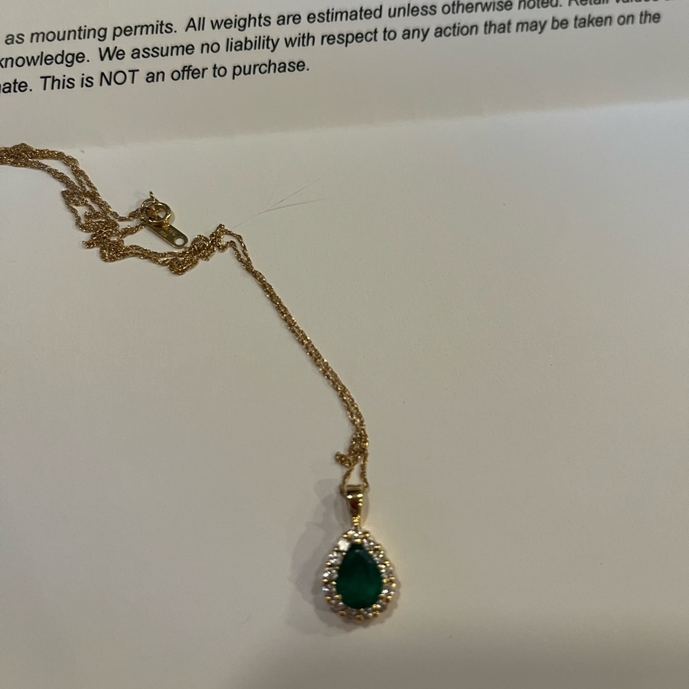 Perry’s emerald necklace. Purchased for $1765
